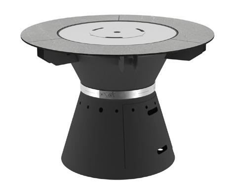 HWAM FUSION Grillbord 110cm høj og Ø130cm i sort eller corten