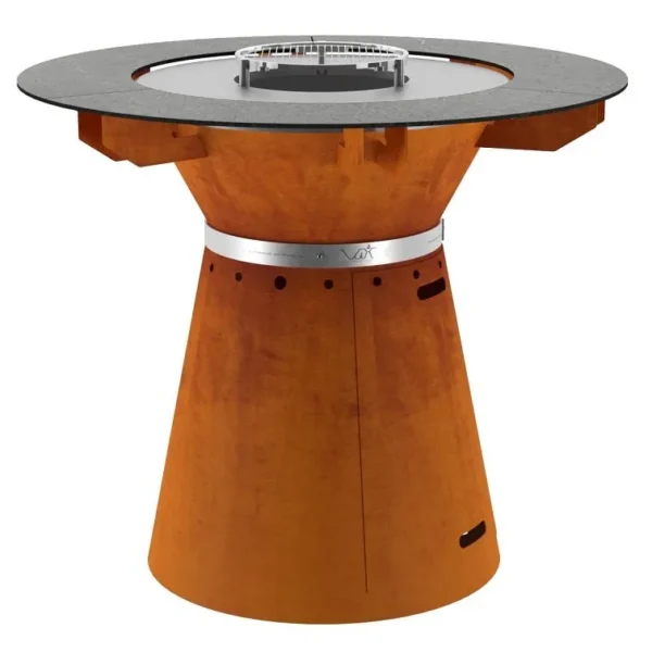HWAM FUSION Grillbord 80 cm høj og Ø130cm, sort eller corten