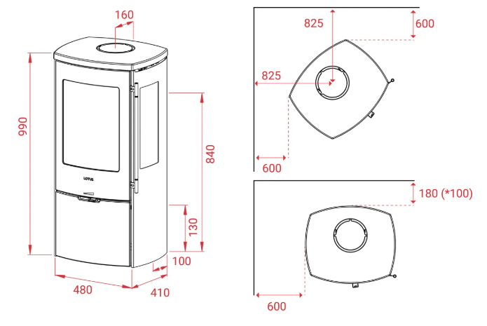 LOTUS Mondo 3G brændeovn med sideglas - Billede 3