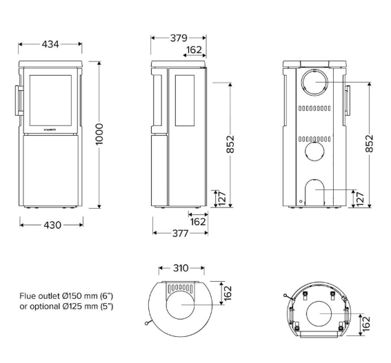 HWAM 2630M brændeovn med sideglas UDSTILLINGSMODEL - Billede 2