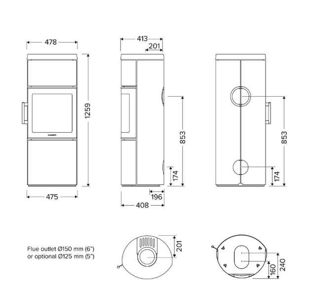 HWAM 3130C brændeovn - Billede 3