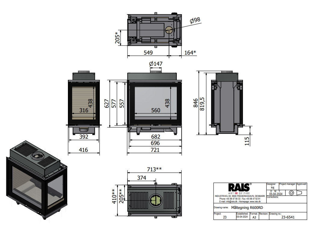RAIS 600 RD Pejseindsats - Billede 2