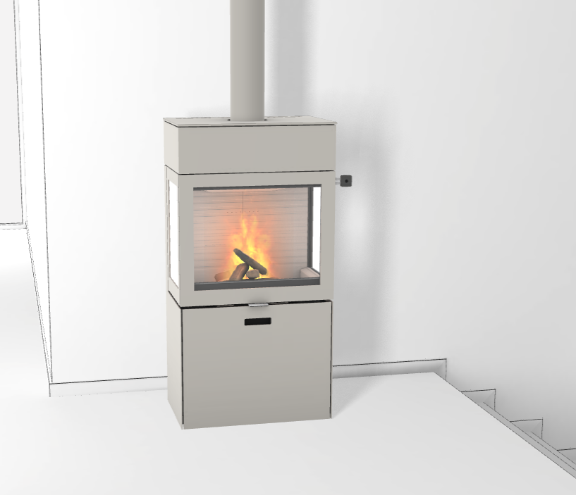 RAIS 600³ Max brændeovn med glas i 3 sider - Billede 2