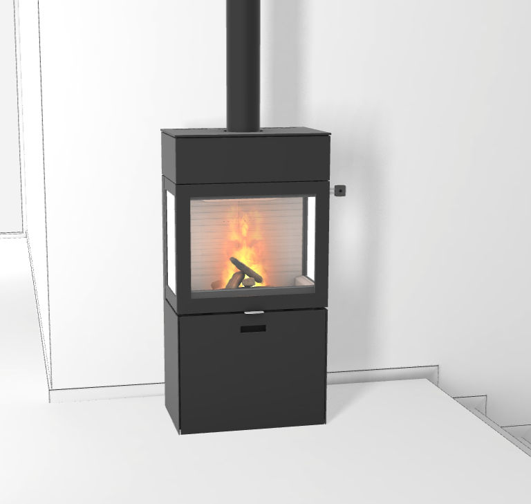 RAIS 600³ Max brændeovn med glas i 3 sider