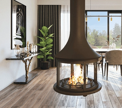 Lea 998 brændeovn lofthængt